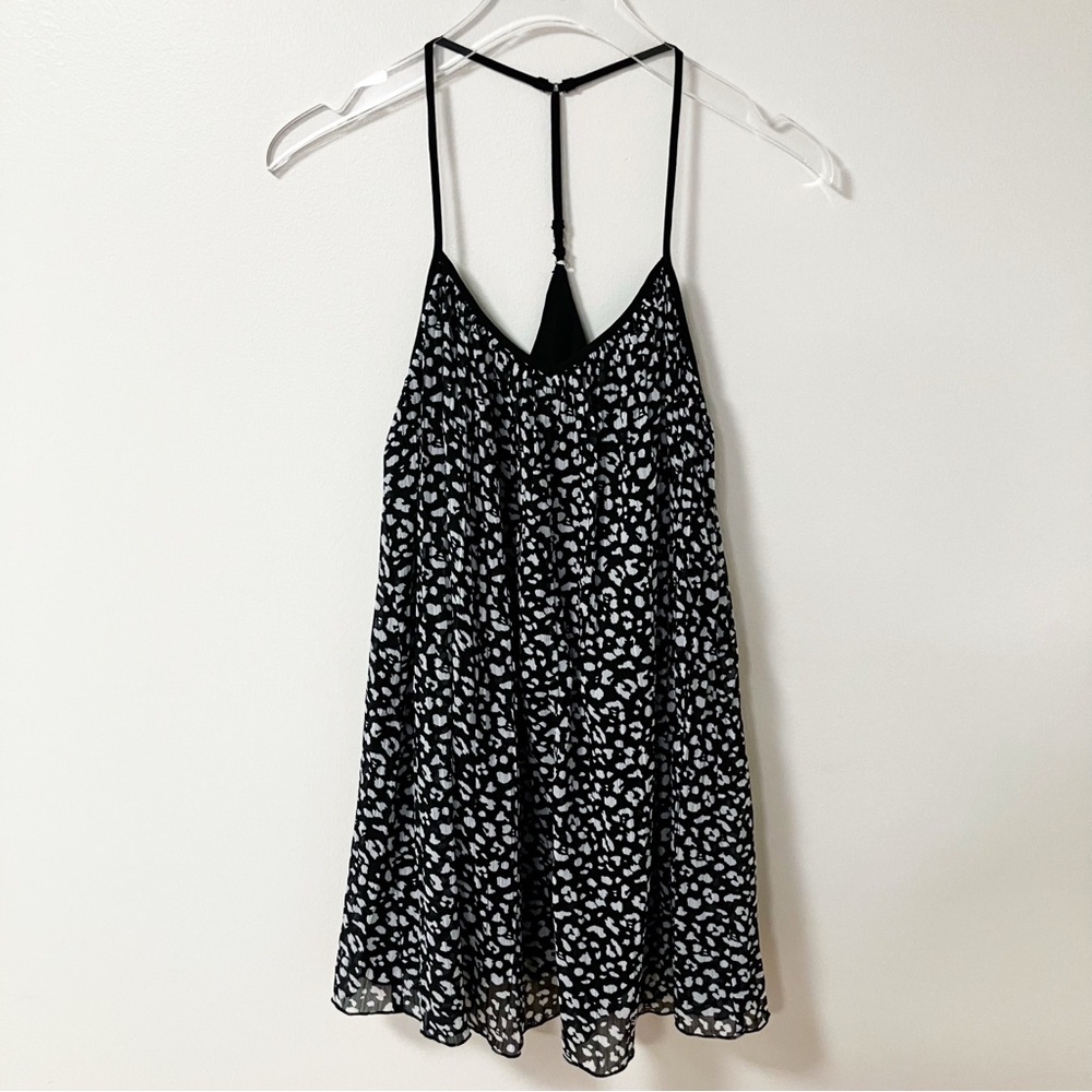 Abercrombie & Fitch | Black Animal Print Mini Dress XS Boho Casual Chic Summer